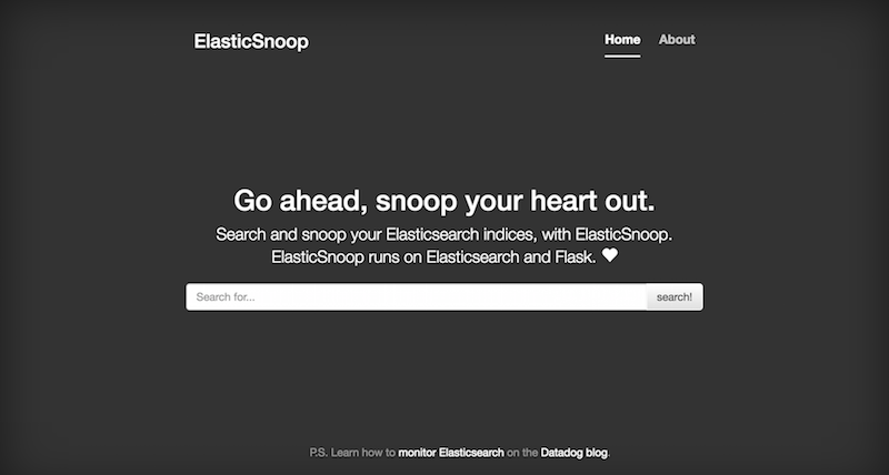 elasticsearch flask homepage 1